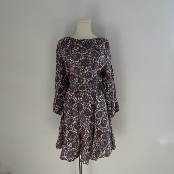 Crew Smocked Waist Boho Dress | Paisley Floral Print | Womens Size XL - Picture 1 of 6